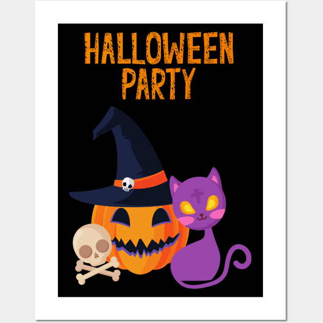 Halloween Party Wall Art by Kiyiya Designs